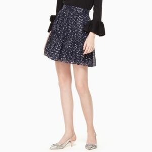NWT, Kate Spade New York Night Sky Lurex Dot Skirt